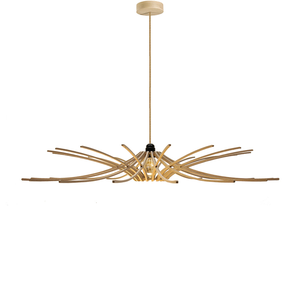 RIF-Hanglamp Sunny - D 97 cm-Naturel met naturelle ophanging-Hanglamp-Liever Duurzaam