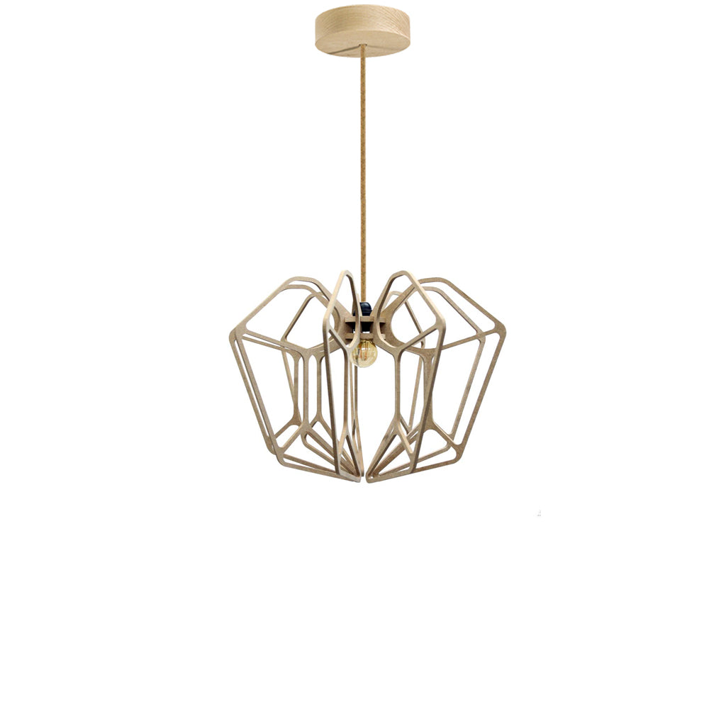 RIF-Hanglamp Diamond - D 36 cm-Naturel met naturelle ophanging-Hanglamp-Liever Duurzaam