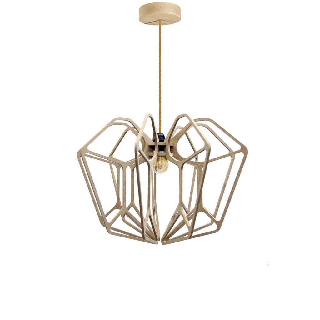RIF-Hanglamp Diamond - D 54 cm-Naturel met naturelle ophanging-Hanglamp-Liever Duurzaam