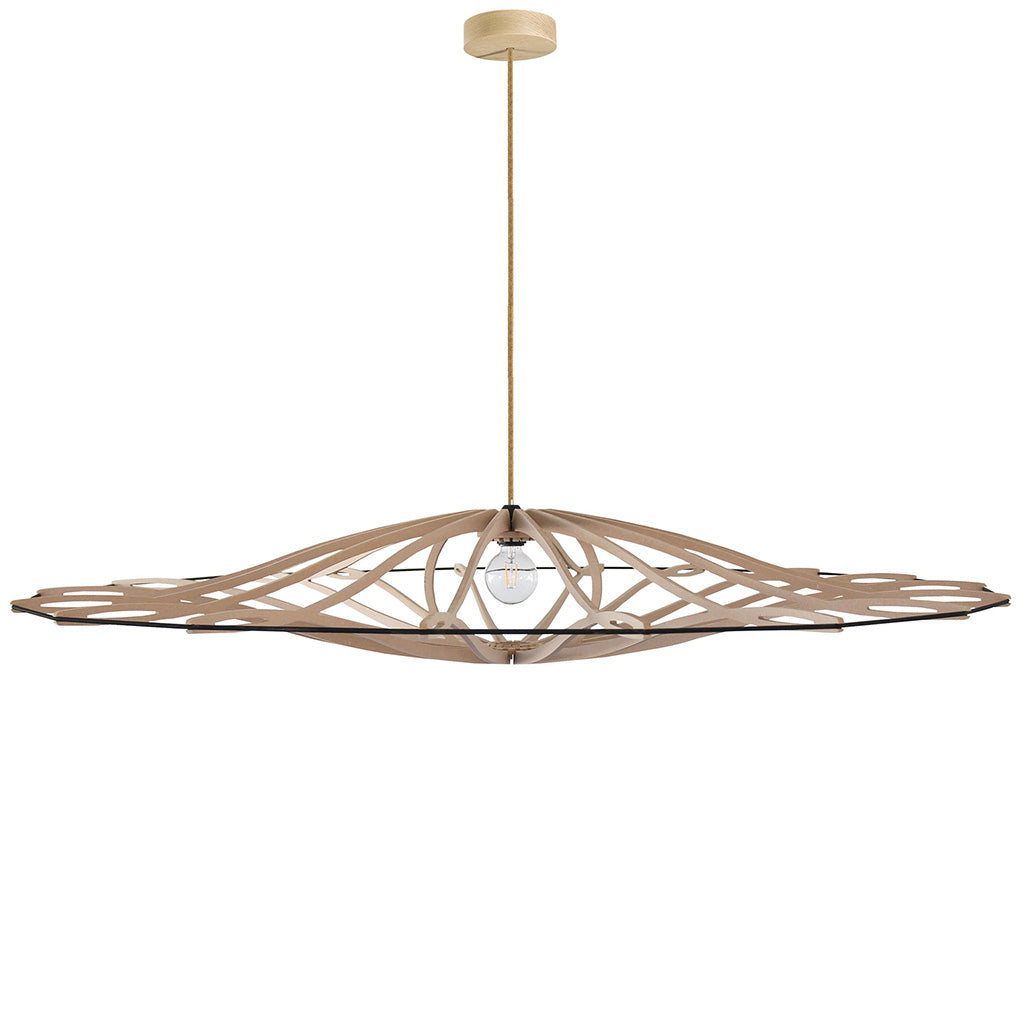 RIF-Hanglamp Twist - D 190 cm-Naturel met naturelle ophanging-Hanglamp-Liever Duurzaam