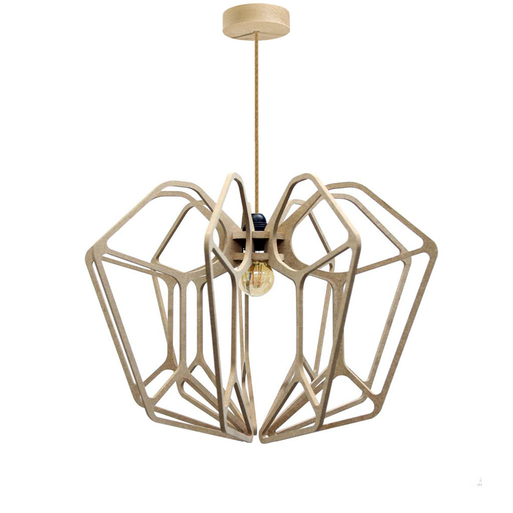 RIF-Hanglamp Diamond - D 90 cm-Naturel met naturelle ophanging-Hanglamp-Liever Duurzaam