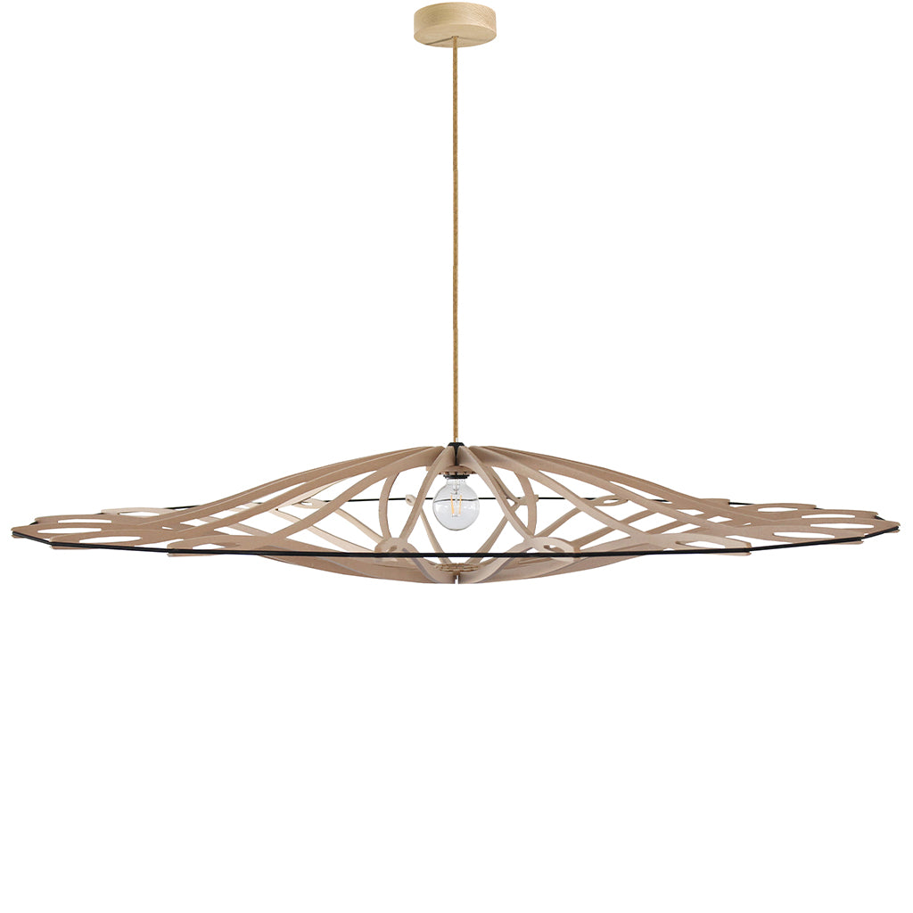 RIF-Hanglamp Twist - D 104 cm-Naturel met naturelle ophanging-Hanglamp-Liever Duurzaam