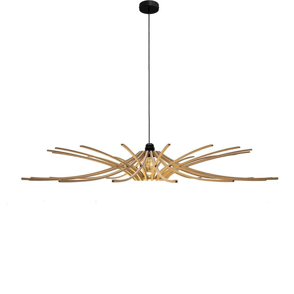 RIF-Hanglamp Sunny - D 97 cm-Naturel met zwarte ophanging-Hanglamp-Liever Duurzaam