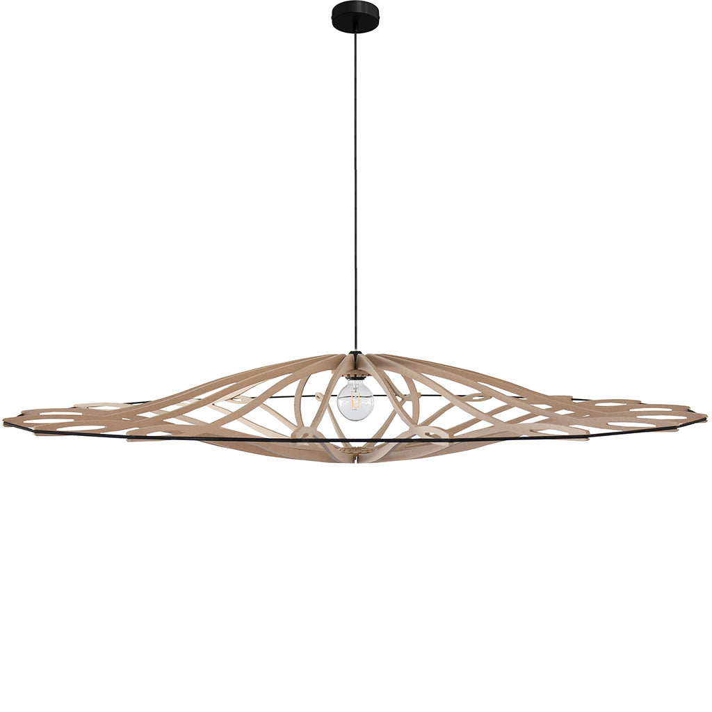 RIF-Hanglamp Twist - D 104 cm-Naturel met zwarte ophanging-Hanglamp-Liever Duurzaam
