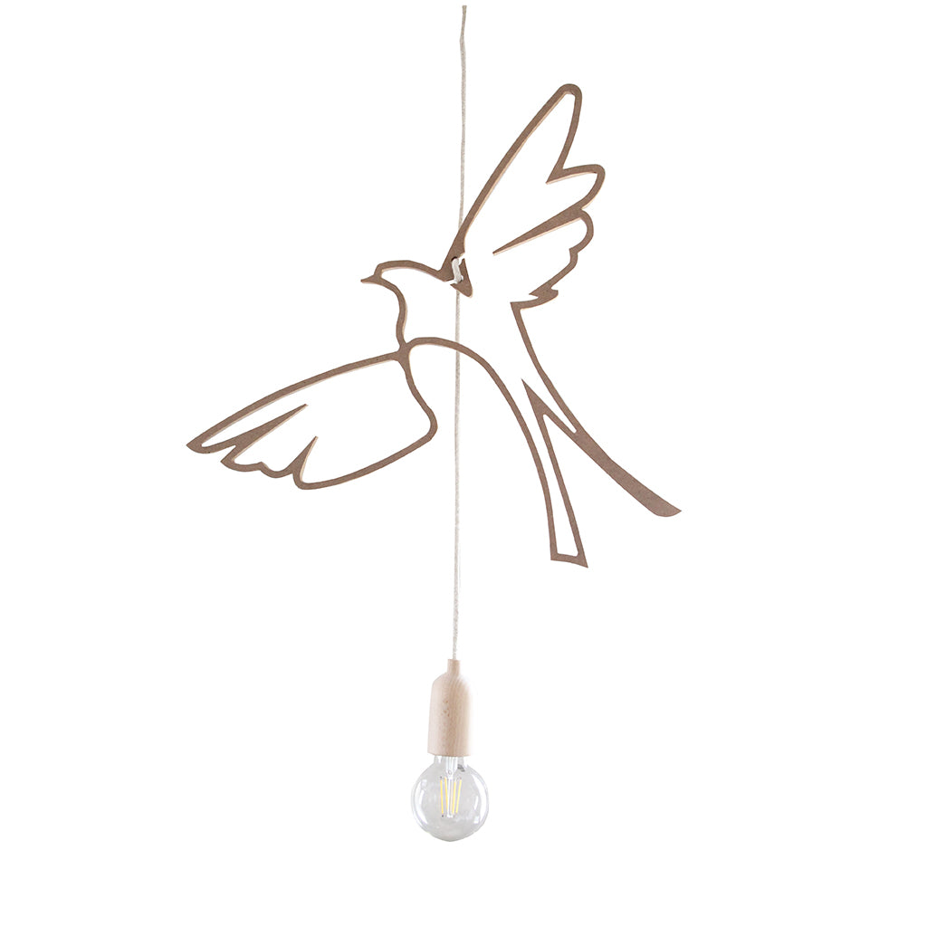 RIF-Hanglamp Birds of paradise-Naturel met naturelle ophanging-Hanglamp-Liever Duurzaam