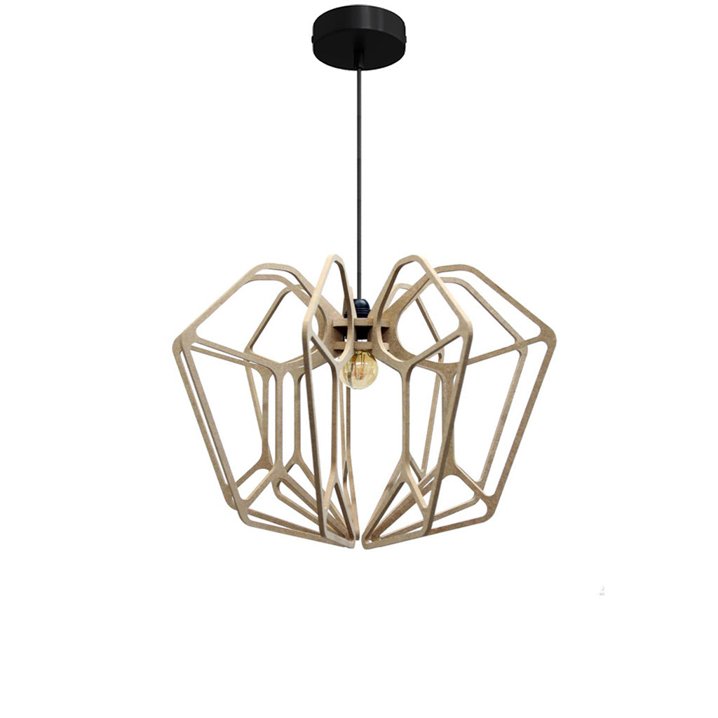 RIF-Hanglamp Diamond - D 54 cm-Naturel met zwarte ophanging-Hanglamp-Liever Duurzaam