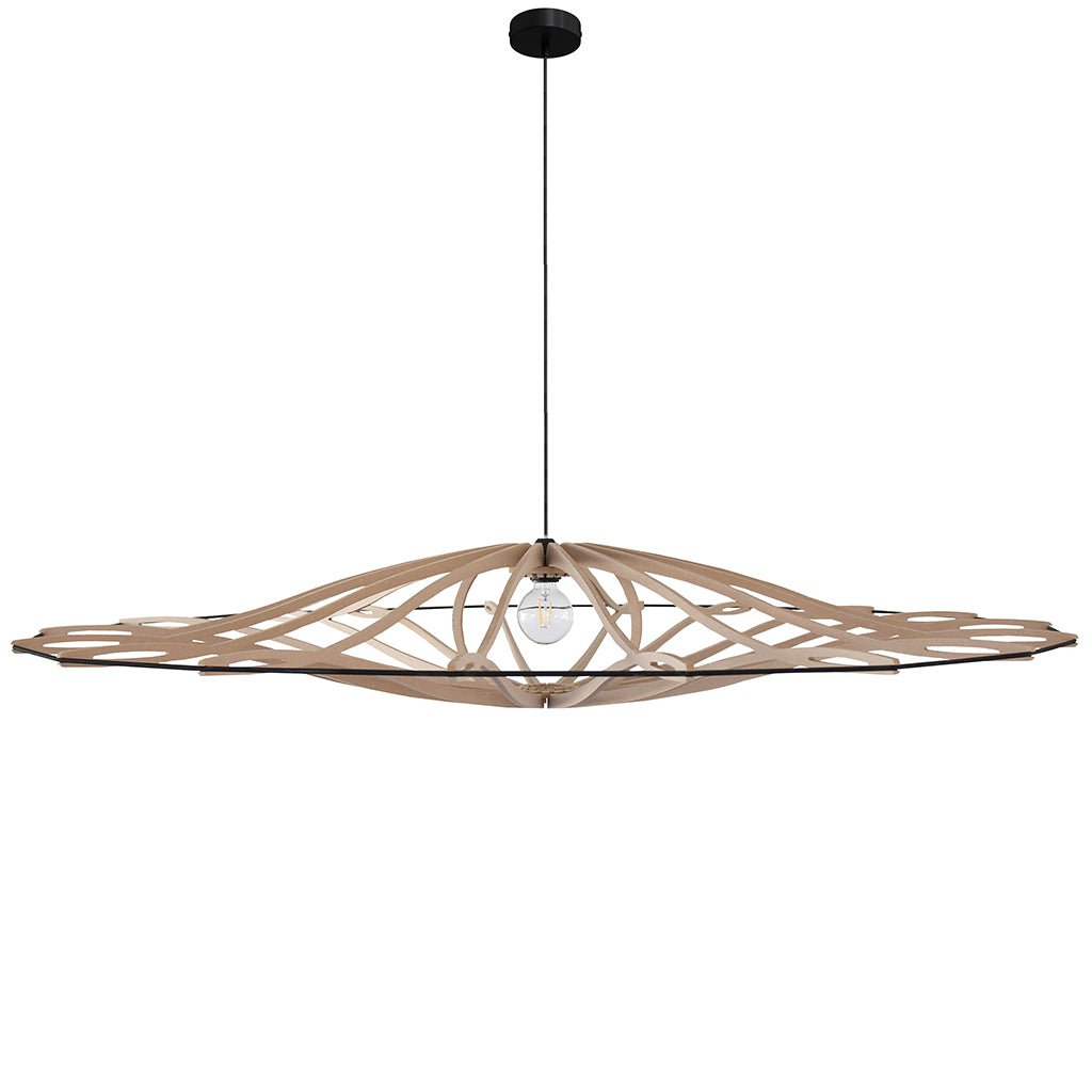 RIF-Hanglamp Twist - D 190 cm-Naturel met zwarte ophanging-Hanglamp-Liever Duurzaam
