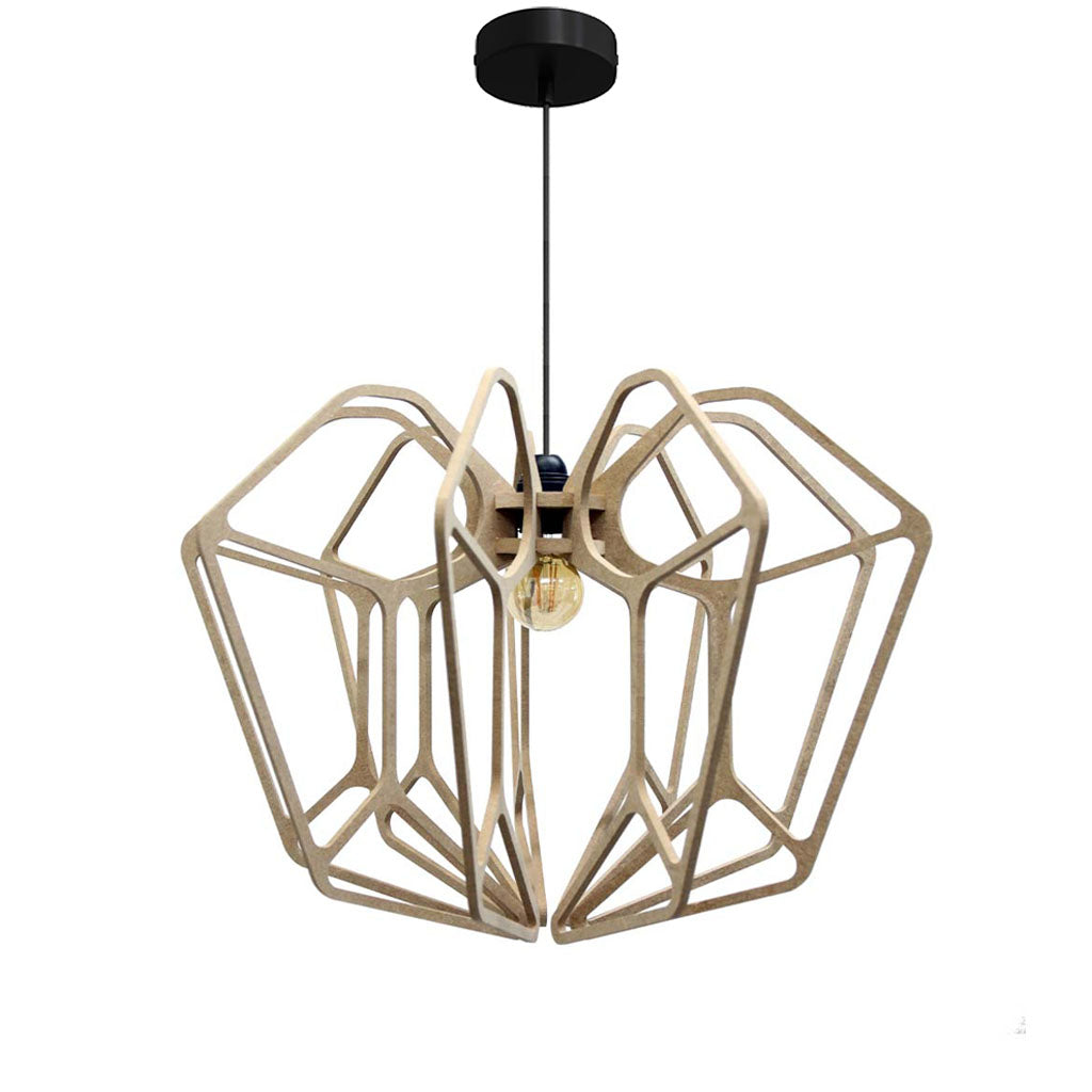 RIF-Hanglamp Diamond - D 90 cm-Naturel met zwarte ophanging-Hanglamp-Liever Duurzaam