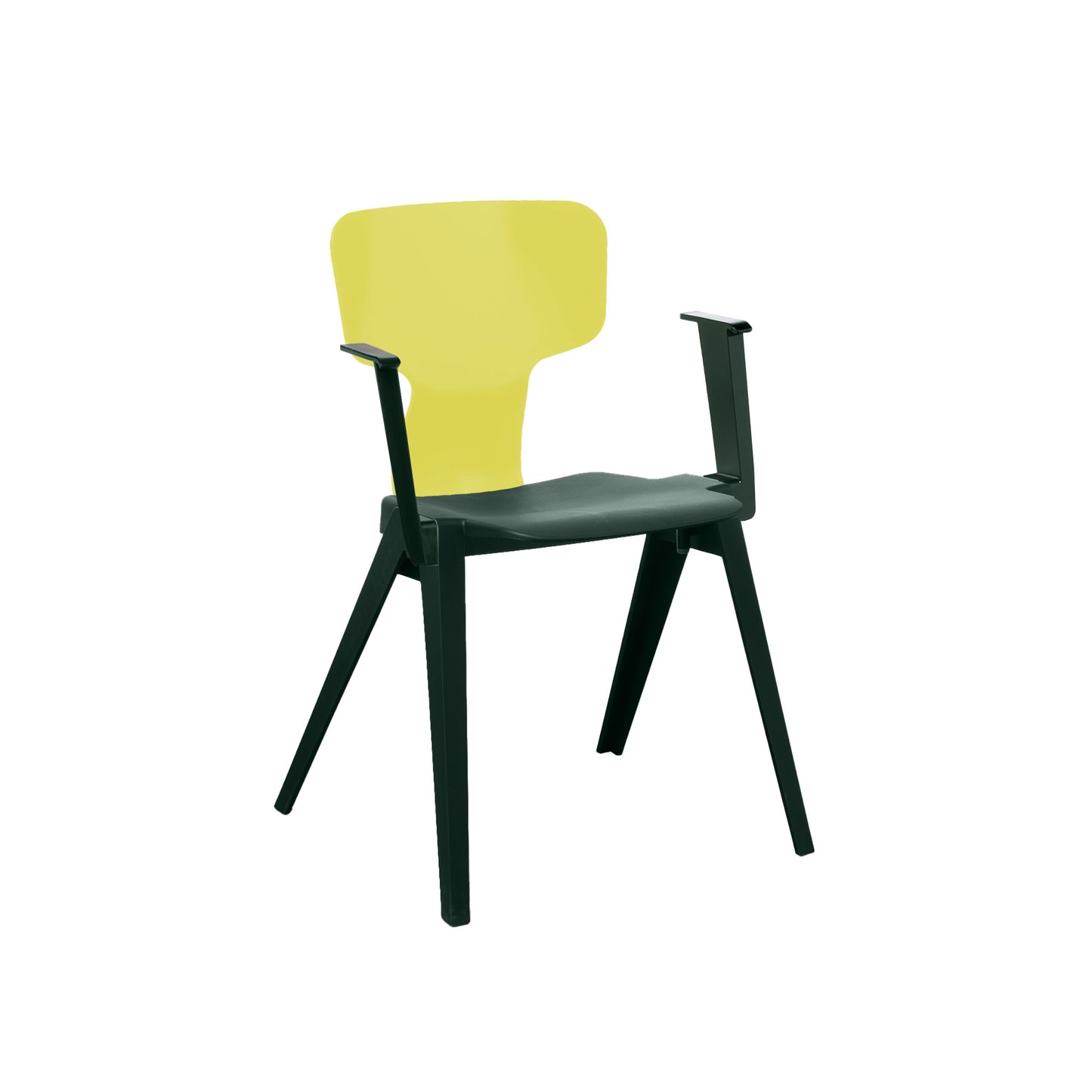 Circuform-REX - duurzame design stoel met armleuningen van Ineke Hans-Dennengroen-Zwavelgeel-Dennengroen-Stoel-Liever Duurzaam