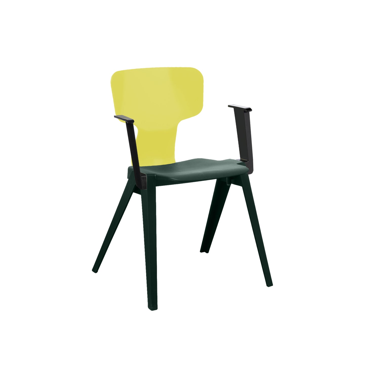 Circuform-REX - duurzame design stoel met armleuningen van Ineke Hans-Dennengroen-Zwavelgeel-Zwart-Stoel-Liever Duurzaam