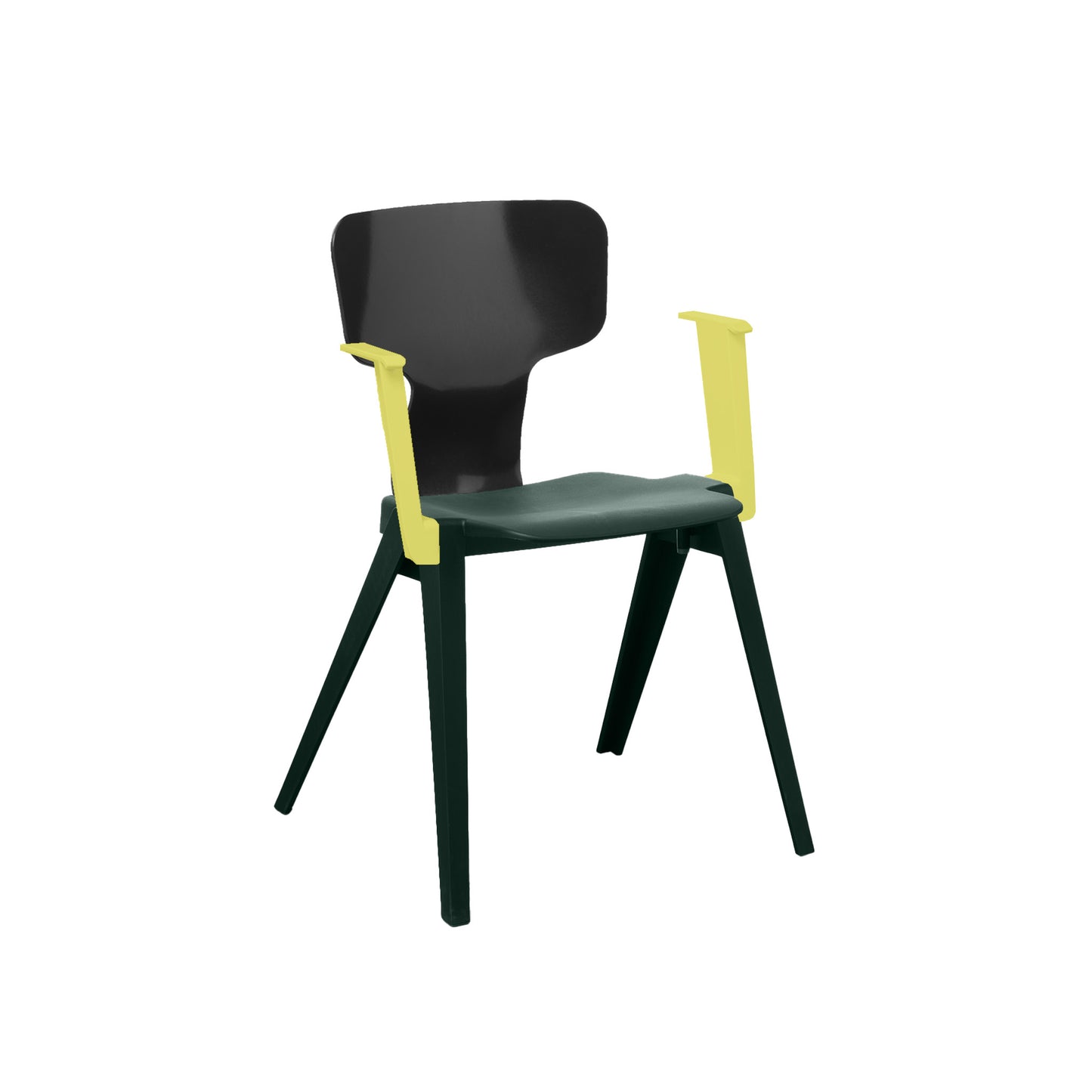 Circuform-REX - duurzame design stoel met armleuningen van Ineke Hans-Dennengroen-Zwart-Zwavelgeel-Stoel-Liever Duurzaam