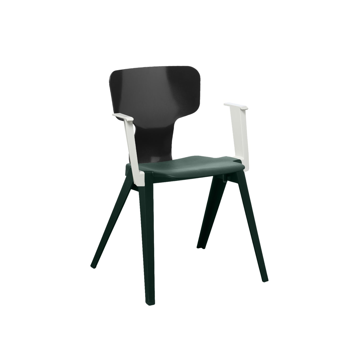 Circuform-REX - duurzame design stoel met armleuningen van Ineke Hans-Dennengroen-Zwart-Lichtgrijs-Stoel-Liever Duurzaam