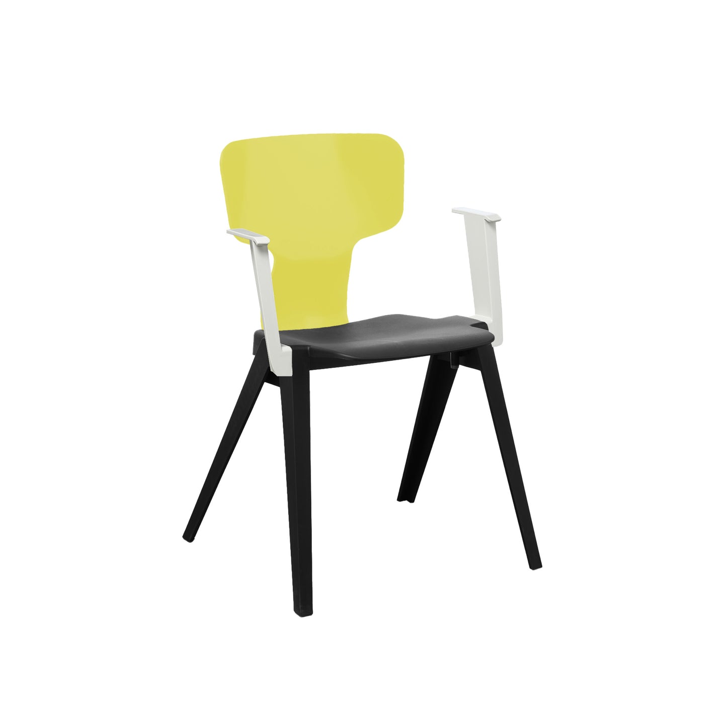 Circuform-REX - duurzame design stoel met armleuningen van Ineke Hans-Zwart-Zwavelgeel-Lichtgrijs-Stoel-Liever Duurzaam