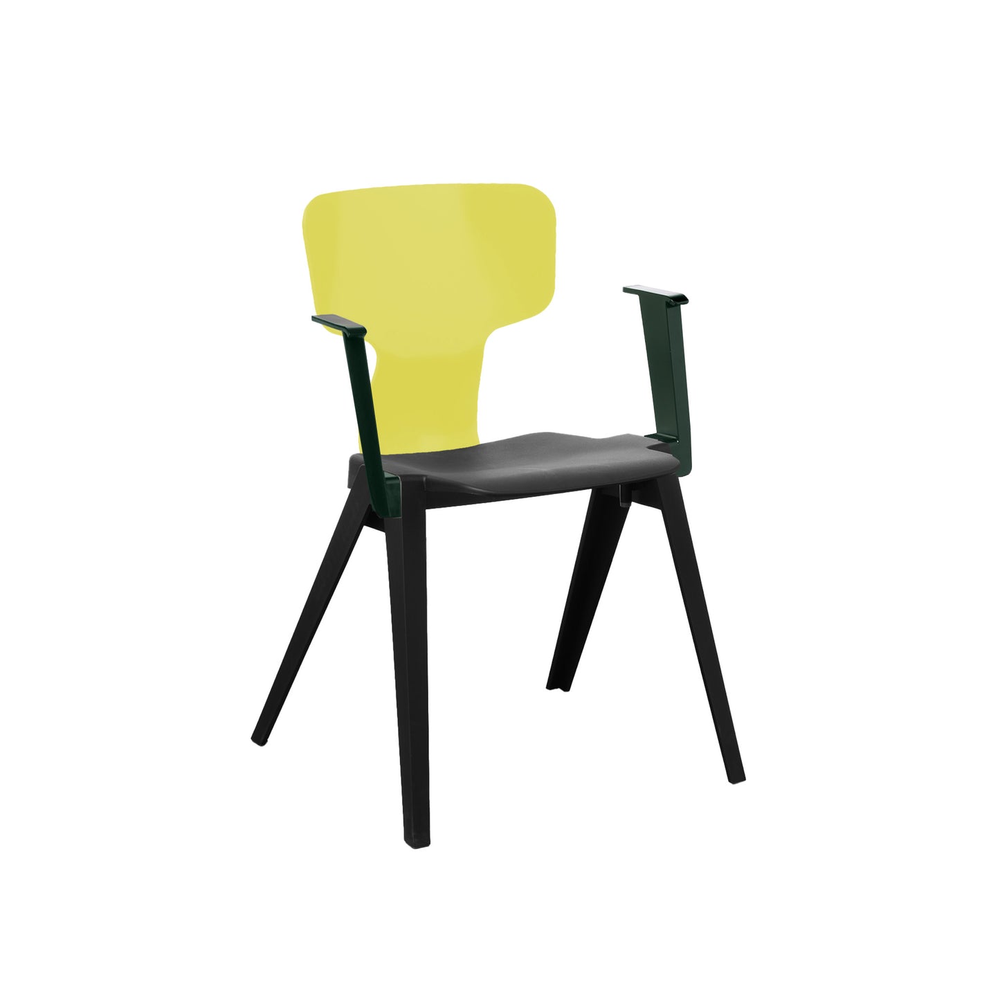 Circuform-REX - duurzame design stoel met armleuningen van Ineke Hans-Zwart-Zwavelgeel-Dennengroen-Stoel-Liever Duurzaam