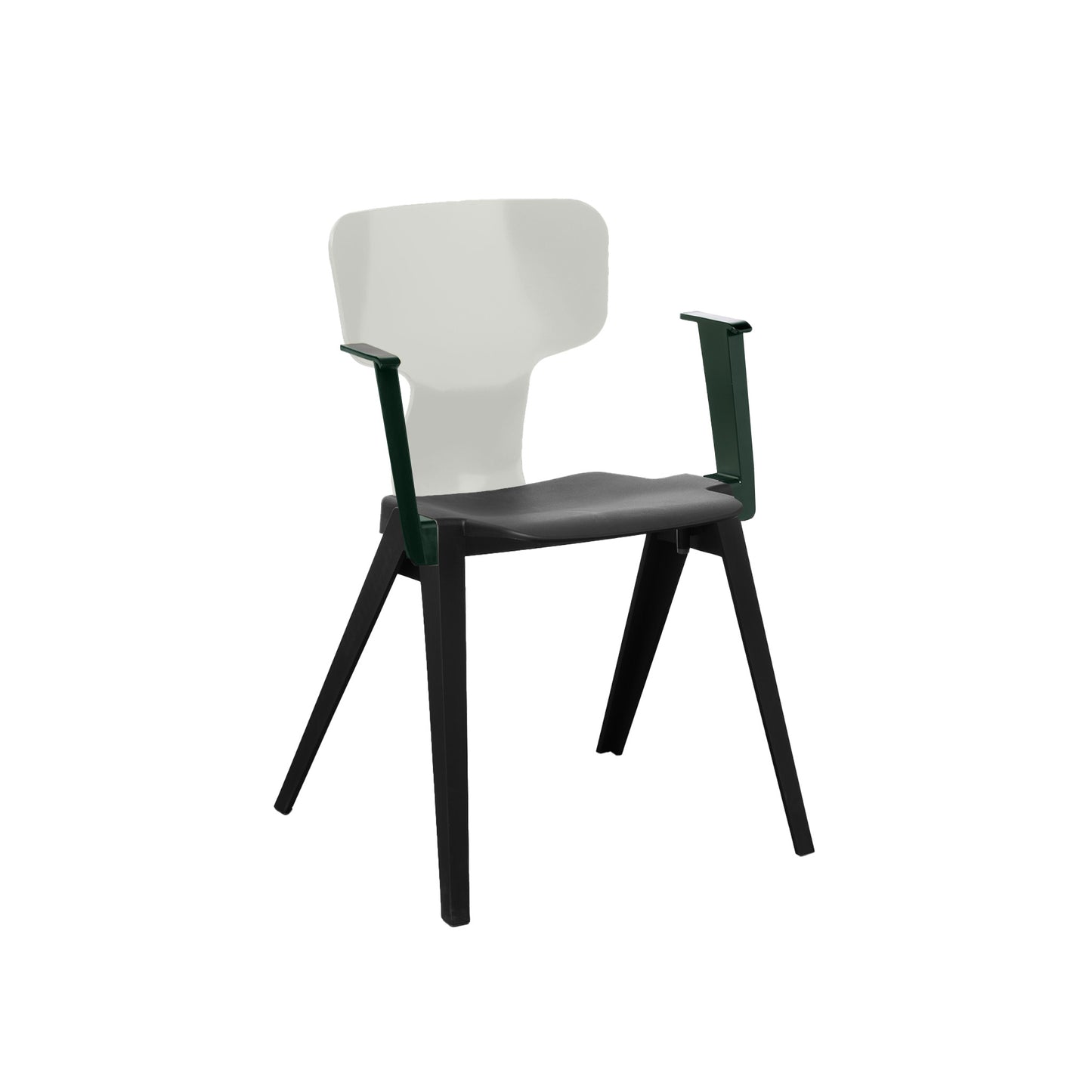 Circuform-REX - duurzame design stoel met armleuningen van Ineke Hans-Zwart-Lichtgrijs-Dennengroen-Stoel-Liever Duurzaam