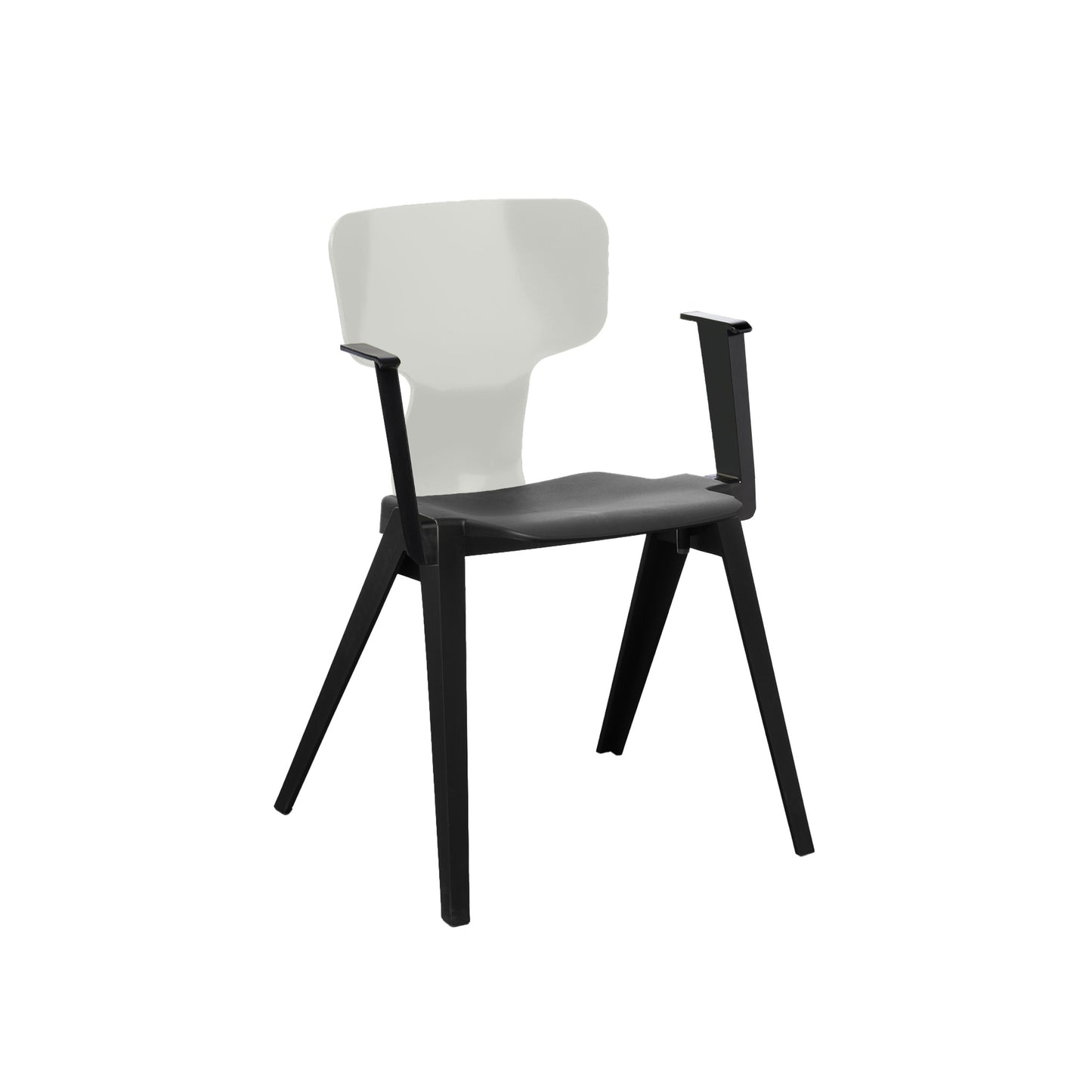 Circuform-REX - duurzame design stoel met armleuningen van Ineke Hans-Zwart-Lichtgrijs-Zwart-Stoel-Liever Duurzaam
