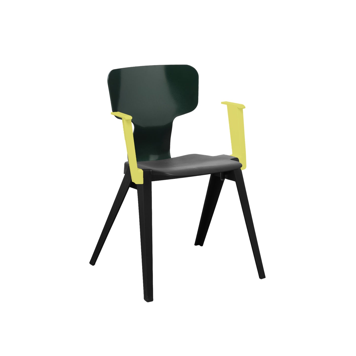 Circuform-REX - duurzame design stoel met armleuningen van Ineke Hans-Zwart-Dennengroen-Zwavelgeel-Stoel-Liever Duurzaam