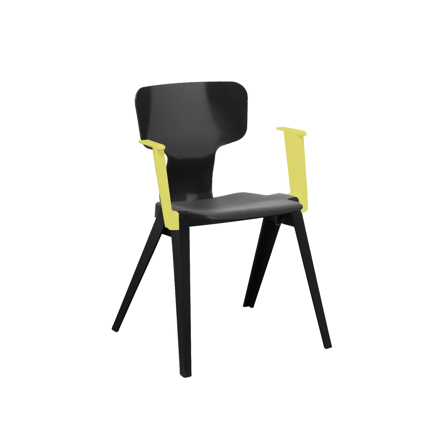 Circuform-REX - duurzame design stoel met armleuningen van Ineke Hans-Zwart-Zwart-Zwavelgeel-Stoel-Liever Duurzaam