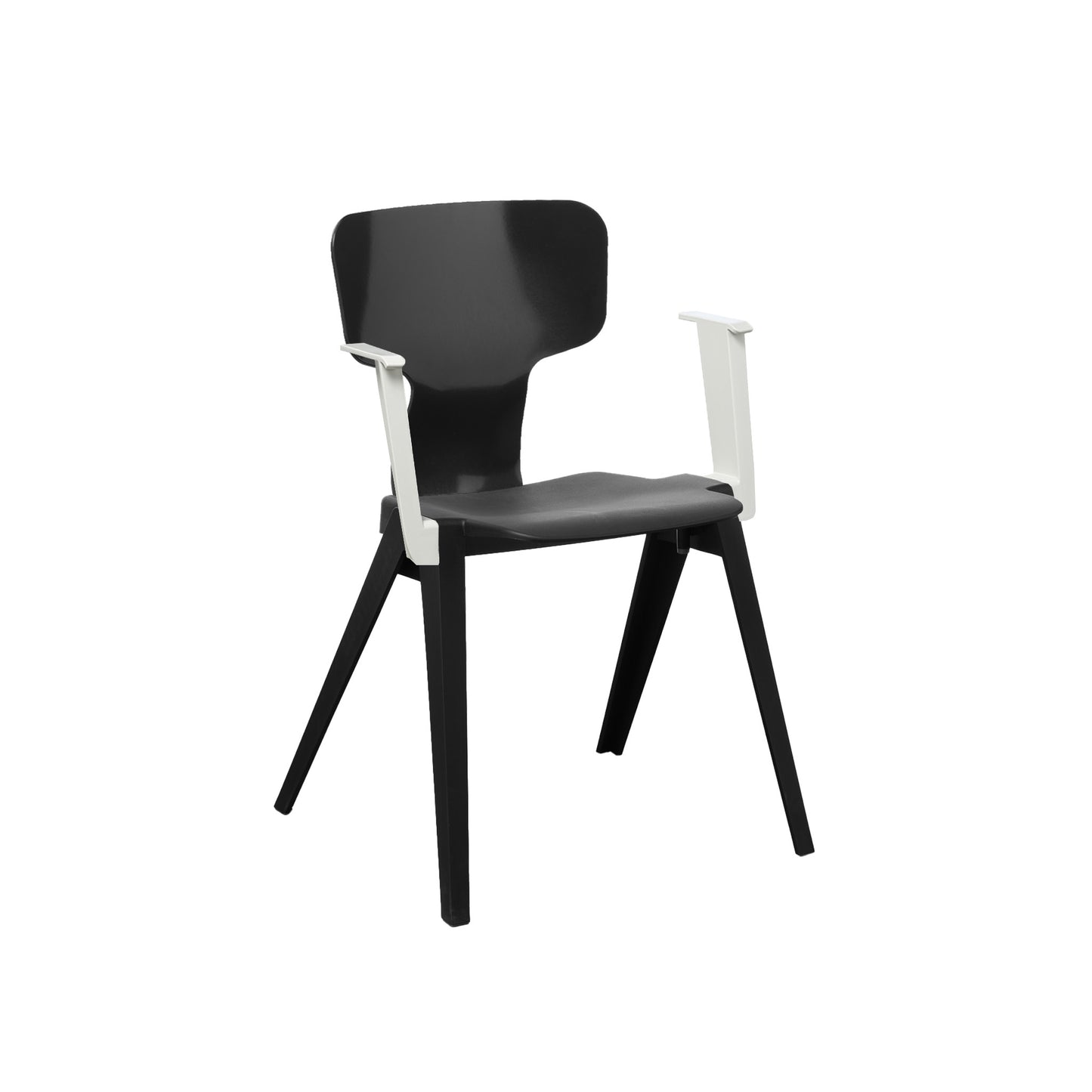 Circuform-REX - duurzame design stoel met armleuningen van Ineke Hans-Zwart-Zwart-Lichtgrijs-Stoel-Liever Duurzaam