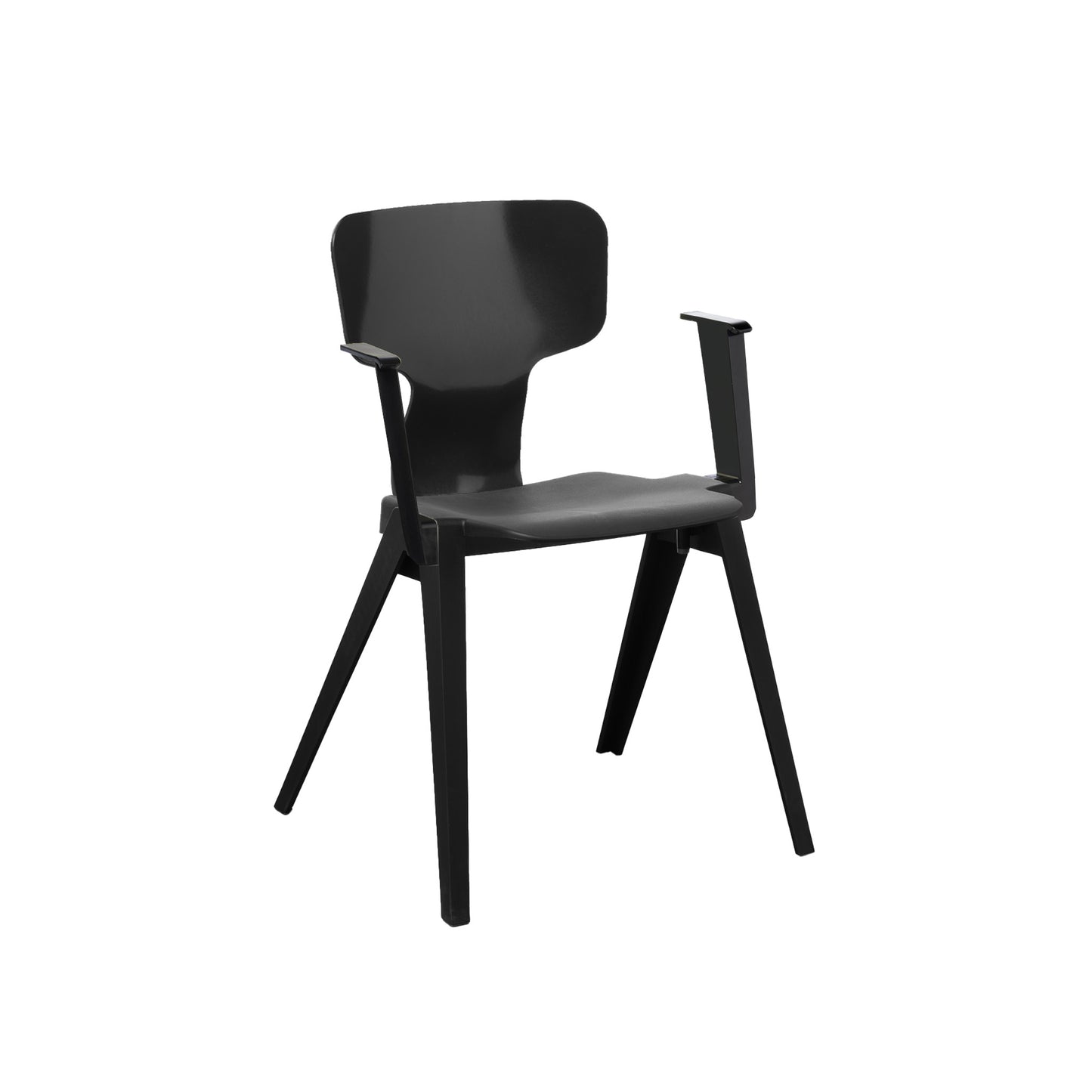 Circuform-REX - duurzame design stoel met armleuningen van Ineke Hans-Zwart-Zwart-Zwart-Stoel-Liever Duurzaam