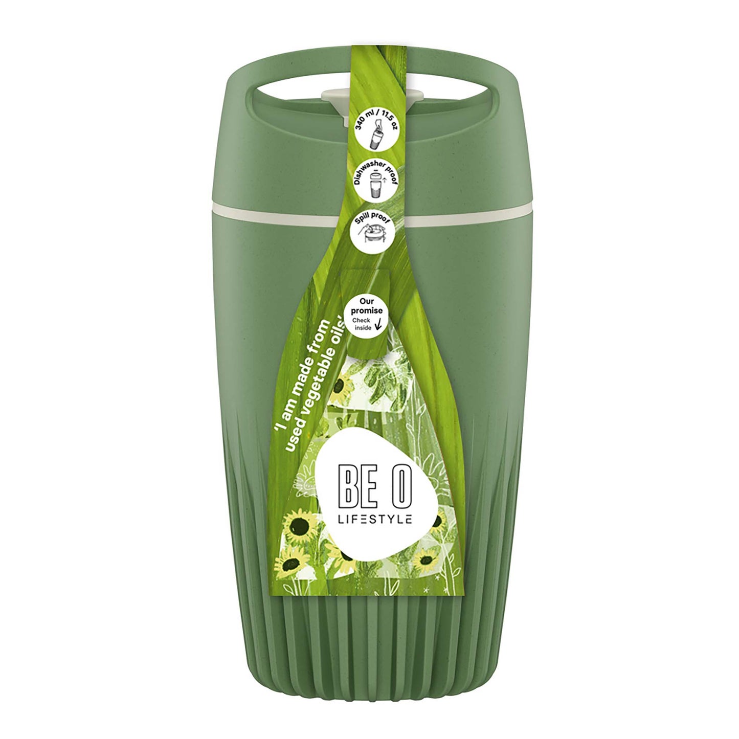 BE O Lifestyle-BE O cup - Green Monstera-Koffiebeker-Liever Duurzaam