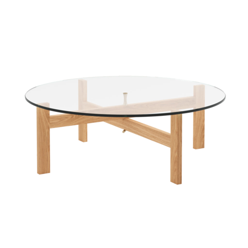 Moebe-Ronde salontafel - Eiken en glas-Tafel-Liever Duurzaam