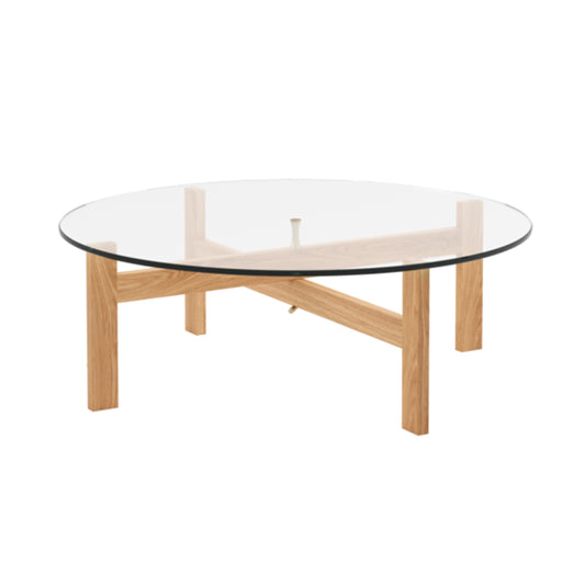 Moebe-Ronde salontafel - Eiken en glas-Tafel-Liever Duurzaam