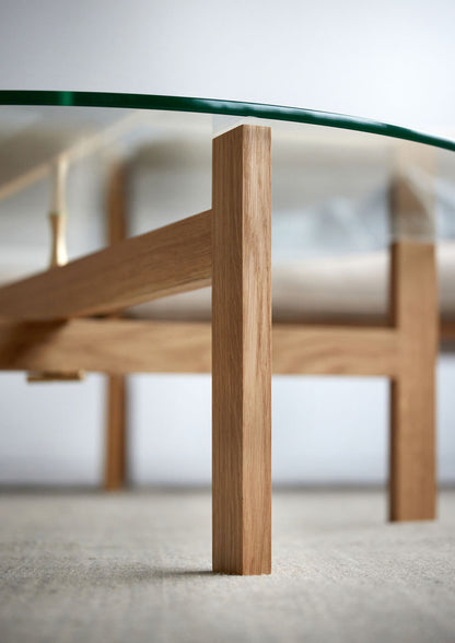 Moebe-Ronde salontafel - Eiken en glas-Tafel-Liever Duurzaam