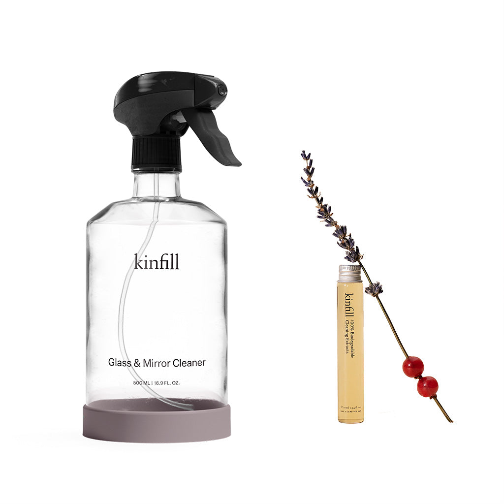 Kinfill-Starter kit Glass & Mirror - glas en spiegelreiniger-Lavender Fields-Schoonmaakmiddel-Liever Duurzaam