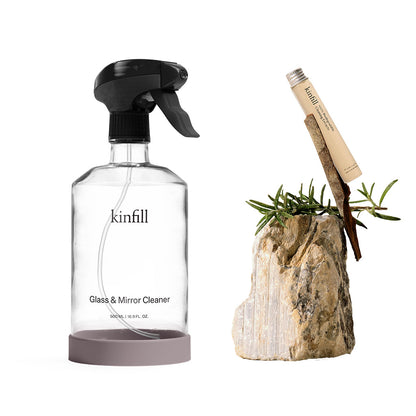 Kinfill-Starter kit Glass & Mirror - glas en spiegelreiniger-Pine Husk-Schoonmaakmiddel-Liever Duurzaam