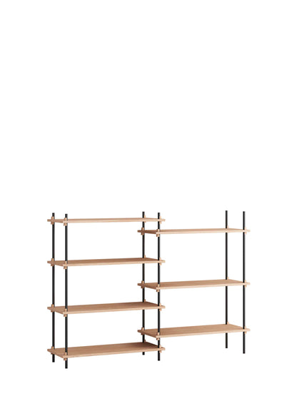 Moebe-Kast systeem - 115 x 163 x 35 cm - S.115.2.A-Zwart-Eiken-Kast-Liever Duurzaam