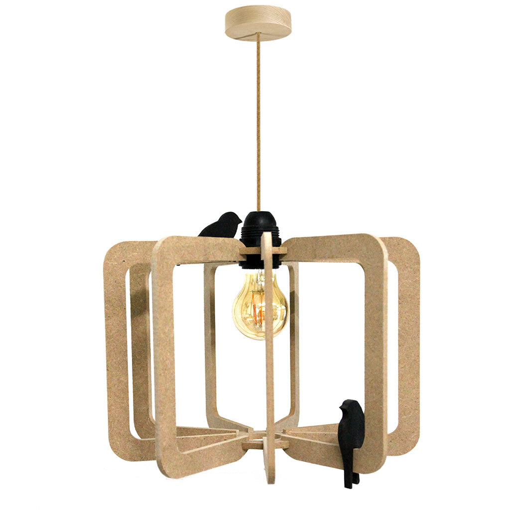 RIF-Hanglamp Bird - D 30 cm-Naturel met naturelle ophanging-Hanglamp-Liever Duurzaam