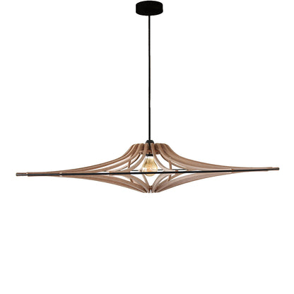 RIF-Hanglamp Singing - D 90 cm-Naturel met zwart elastiek en zwarte ophanging-Hanglamp-Liever Duurzaam