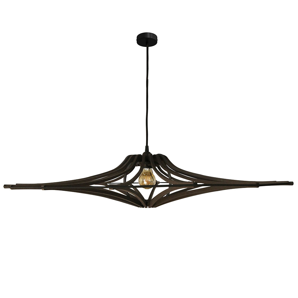 RIF-Hanglamp Singing - D 90 cm-Zwart met zwart elastiek en zwarte ophanging-Hanglamp-Liever Duurzaam