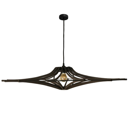 RIF-Hanglamp Singing - D 90 cm-Zwart met zwart elastiek en zwarte ophanging-Hanglamp-Liever Duurzaam
