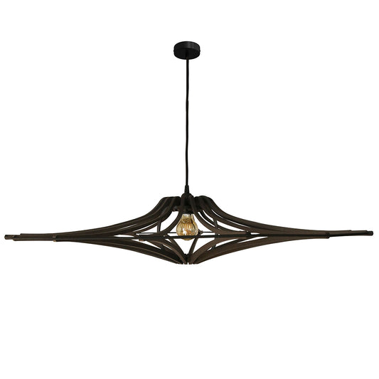 RIF-Hanglamp Singing - D 90 cm-Zwart met zwart elastiek en zwarte ophanging-Hanglamp-Liever Duurzaam