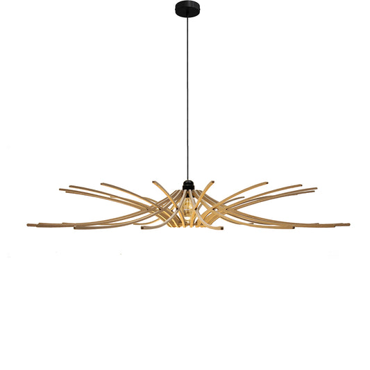 RIF-Hanglamp Sunny - D 97 cm-Naturel met zwarte ophanging-Hanglamp-Liever Duurzaam