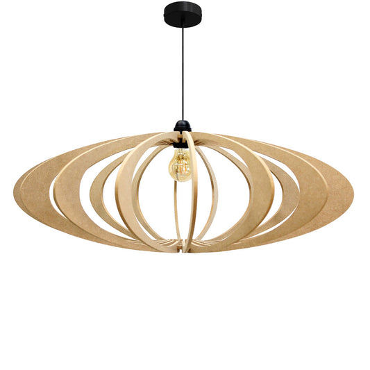 RIF-Hanglamp Rolling - D 70 cm-Naturel met zwarte ophanging-Hanglamp-Liever Duurzaam