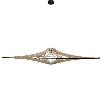 RIF-Hanglamp Singing - D 160 cm-Naturel met zwart elastiek en zwarte ophanging-Hanglamp-Liever Duurzaam