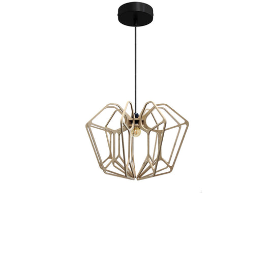 RIF-Hanglamp Diamond - D 36 cm-Naturel met zwarte ophanging-Hanglamp-Liever Duurzaam