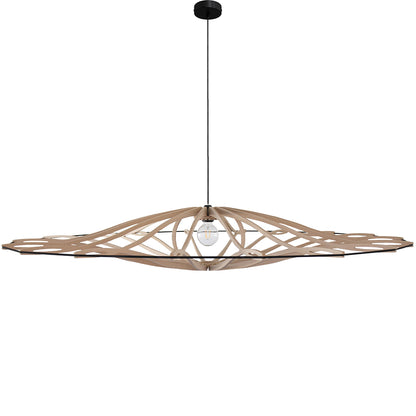 RIF-Hanglamp Twist - D 142 cm-Naturel met zwarte ophanging-Hanglamp-Liever Duurzaam
