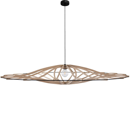 RIF-Hanglamp Twist - D 142 cm-Naturel met zwarte ophanging-Hanglamp-Liever Duurzaam