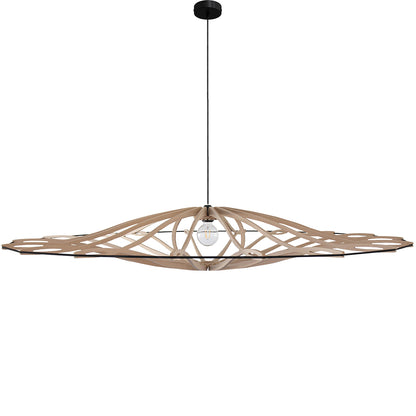 RIF-Hanglamp Twist - D 104 cm-Naturel met zwarte ophanging-Hanglamp-Liever Duurzaam