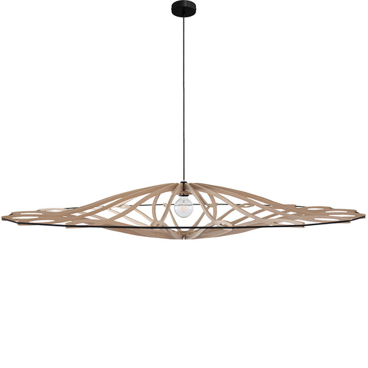 RIF-Hanglamp Twist - D 104 cm-Naturel met zwarte ophanging-Hanglamp-Liever Duurzaam