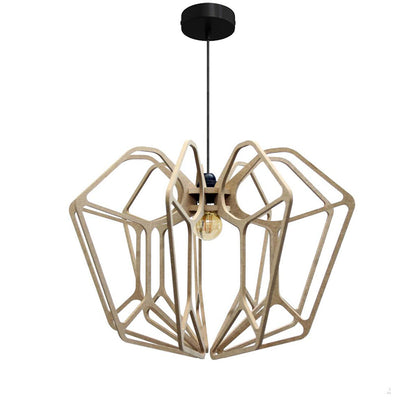 RIF-Hanglamp Diamond - D 90 cm-Naturel met zwarte ophanging-Hanglamp-Liever Duurzaam