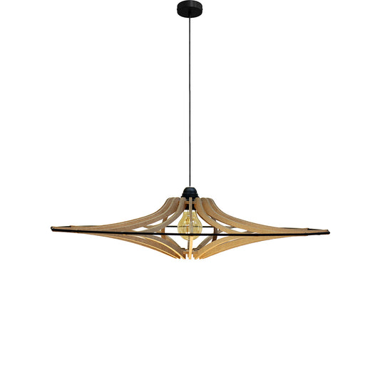 RIF-Hanglamp Singing - D 65 cm-Naturel met zwart elastiek en zwarte ophanging-Hanglamp-Liever Duurzaam