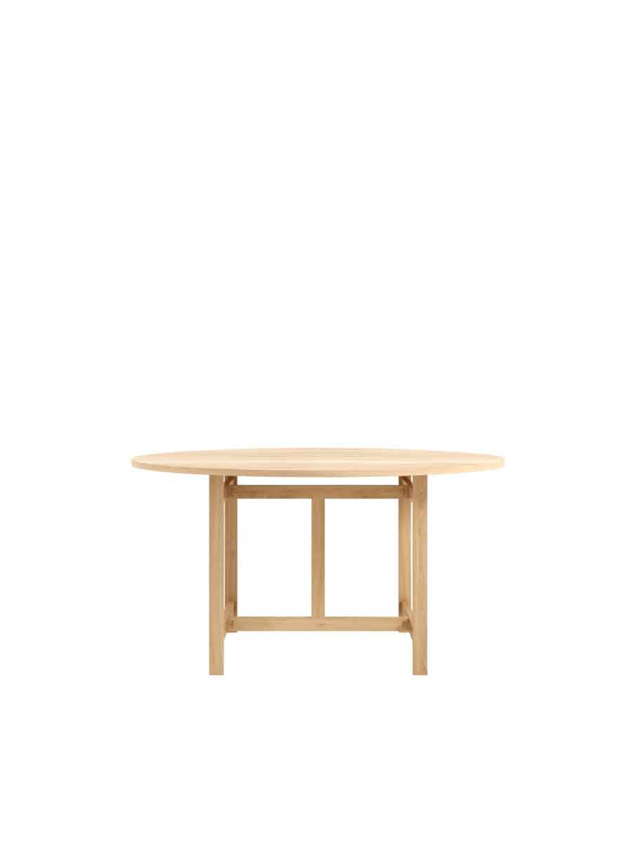 Moebe-Ronde eettafel met H-vormig onderstel - eiken - D 140 cm-Tafel-Liever Duurzaam