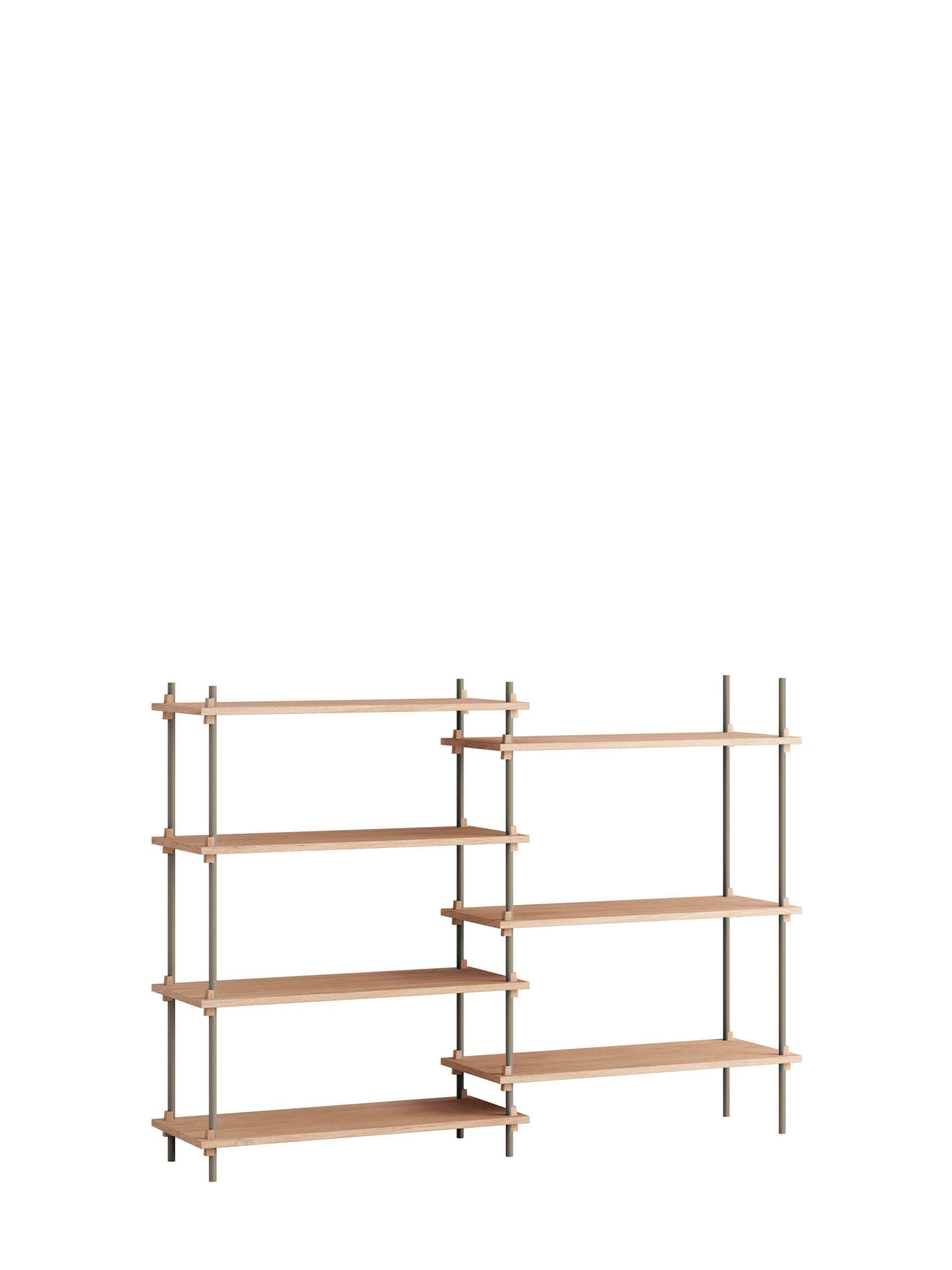 Moebe-Kast systeem - 115 x 163 x 35 cm - S.115.2.A-Warm grijs-Eiken-Kast-Liever Duurzaam
