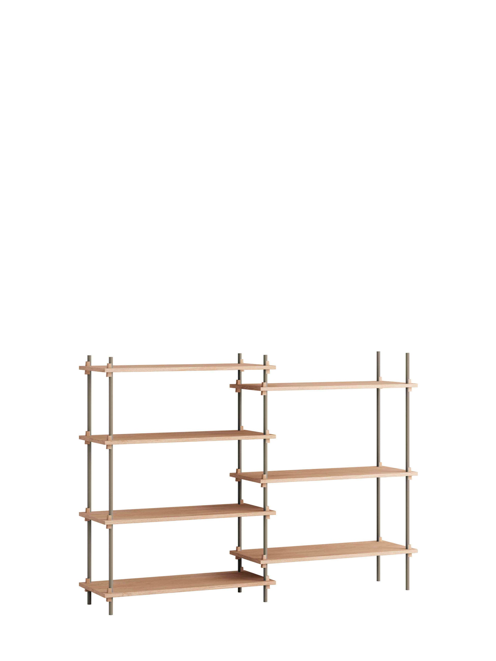 Moebe-Kast systeem - 115 x 163 x 35 cm - S.115.2.A-Warm grijs-Eiken-Kast-Liever Duurzaam