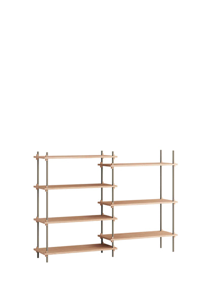 Moebe-Kast systeem - 115 x 163 x 35 cm - S.115.2.A-Warm grijs-Eiken-Kast-Liever Duurzaam